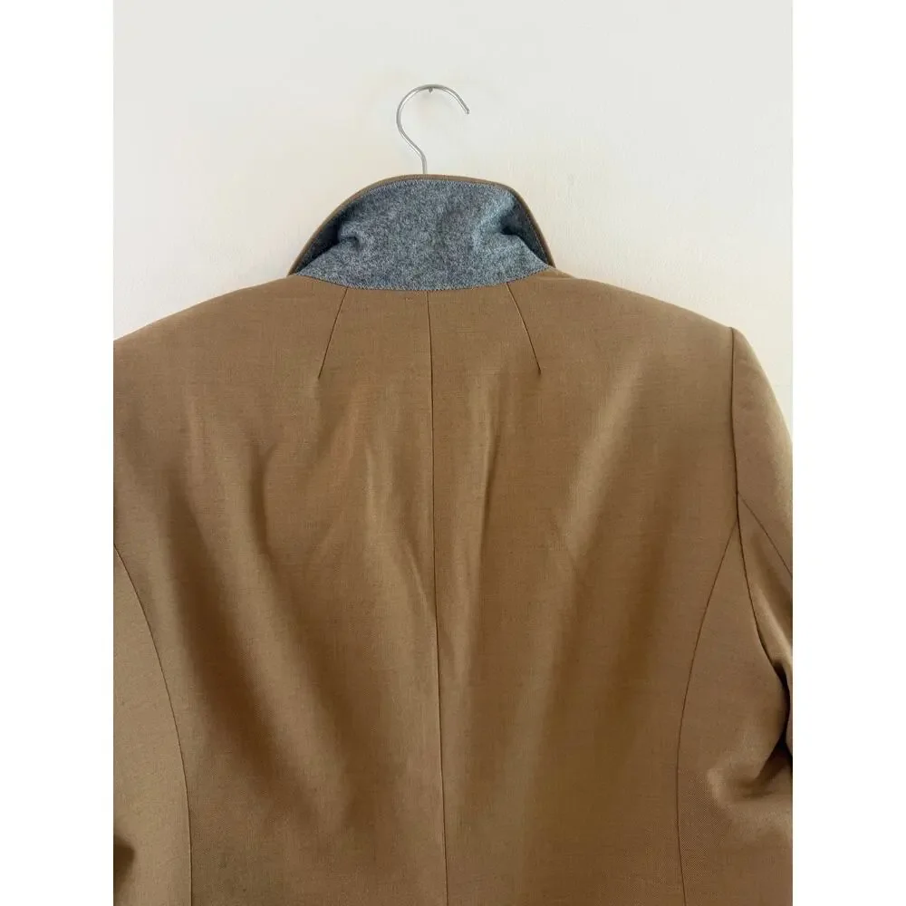 J.Crew Schoolboy Blazer Camel Tan Gold Button Wool Blend NWT Size 14 - Picture 6 of 14